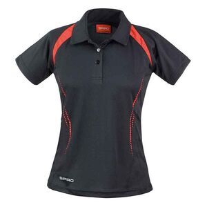 Spiro Womens/Ladies Team Spirit Polo Shirt / Black/Red